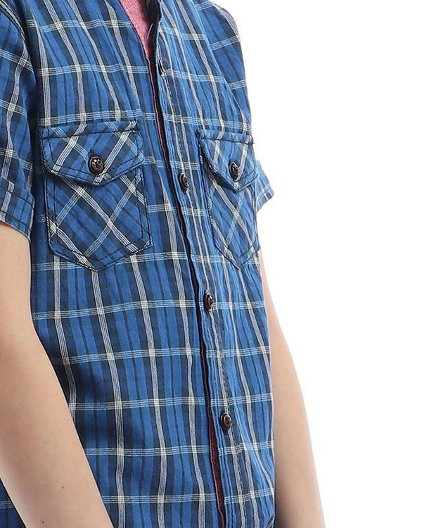 boys- two- front- pockets- tartan- shirt- - blue