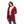 Striped Front Pockets Cotton Cardigan - Burgundy