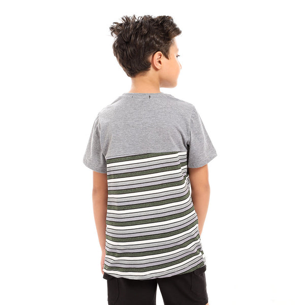 round neck boys cotton t-shirt - olive