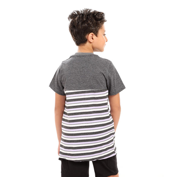 round neck boys cotton t-shirt - grey