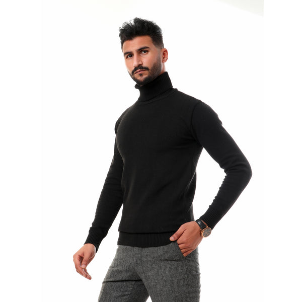 knitted-ribbed-high-neck-pullover-black
