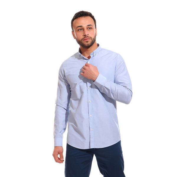 thin striped full sleeves shirt - blue - white