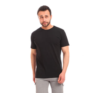 half sleeves cotton basic t-shirt - black