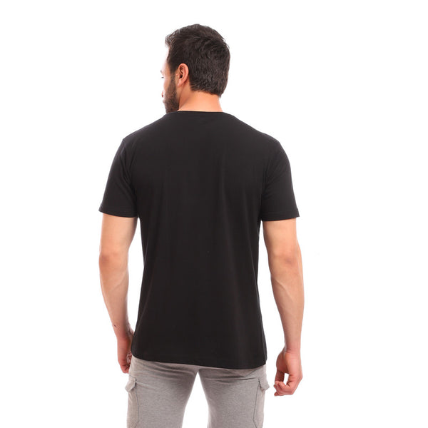 half sleeves cotton basic t-shirt - black