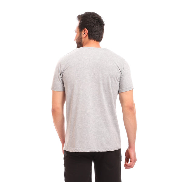 half sleeves cotton basic t-shirt - light grey