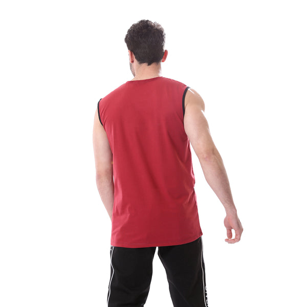 "Always_Trust"_Printed_Tank_Top_-_Maroon_Red