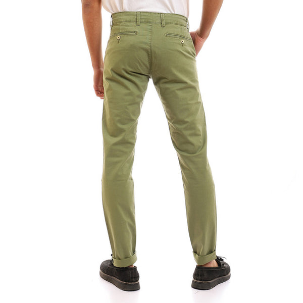 Casual Solid Regular Fit Pants - Light Olive