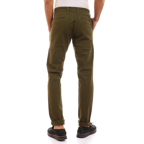 Casual Solid Regular Fit Pants - Olive