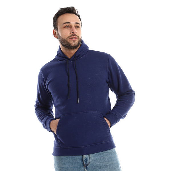 Slip On Heather Navy Blue With Kangroo Pocket Hoodie