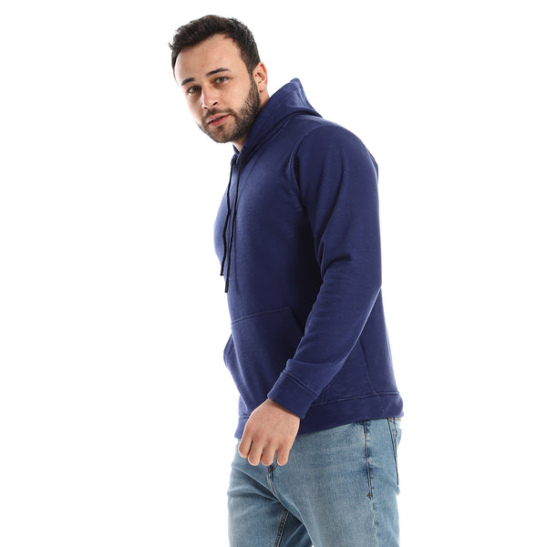 Slip On Heather Navy Blue With Kangroo Pocket Hoodie