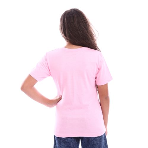 Boys Summer Printed Round Neck Tee - Pink