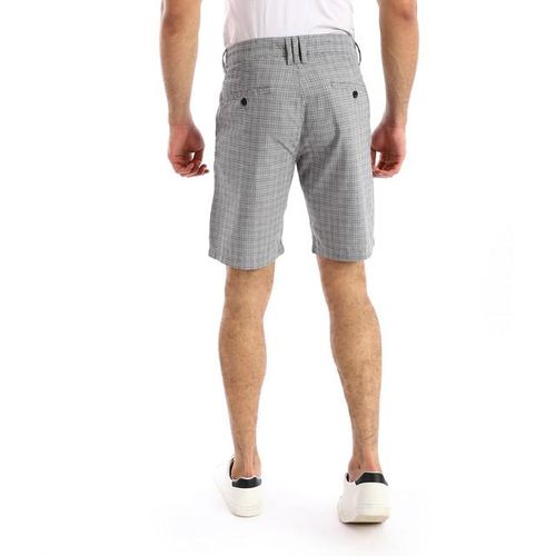 Plaids Regular Fit Shorts - Grey