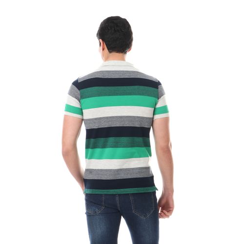 Wild Stripes Short Sleeves Polo Shirt - Green