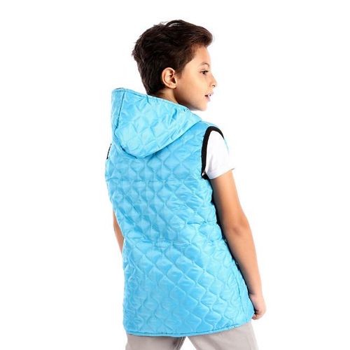 Boys Double Face Vest - Turquoise & Black