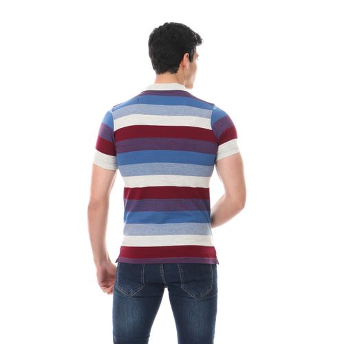 Wild Stripes Short Sleeves Polo Shirt - Blue