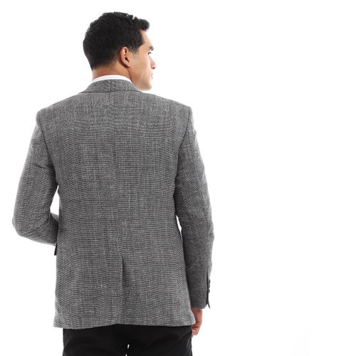 بليزر بأكمام طويلة ونحيف - أسود وأبيض