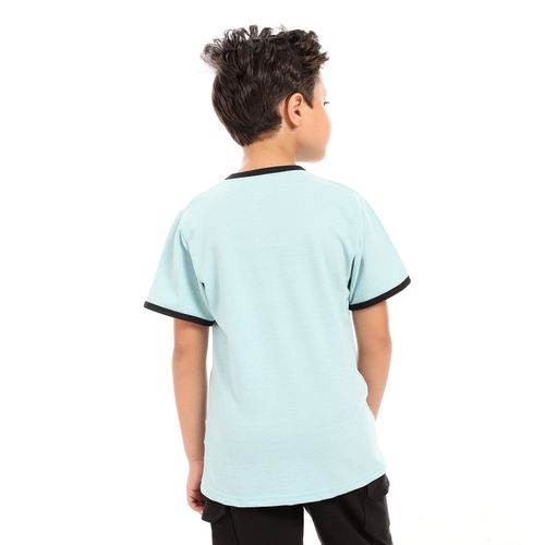Bi-Tone Boys Short Sleeves T-Shirt - Black & Mint