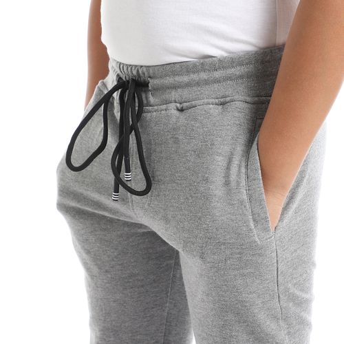 Slip On Cotton Pants With Three Pockets - Heather Grey