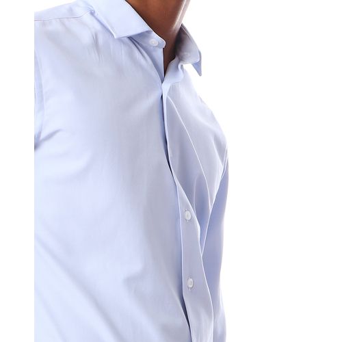 Classic Long Sleeves Elegant Shirt - Cornflower Blue