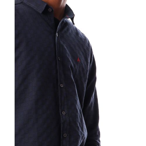 Long Sleeves Winter Checkered Shirt - Navy Blue & Dark Olive
