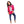 Girls Velour Pajama With Stitched Pattern - Fuchsia & Navy Blue