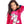 Girls Velour Pajama With Stitched Pattern - Fuchsia & Navy Blue