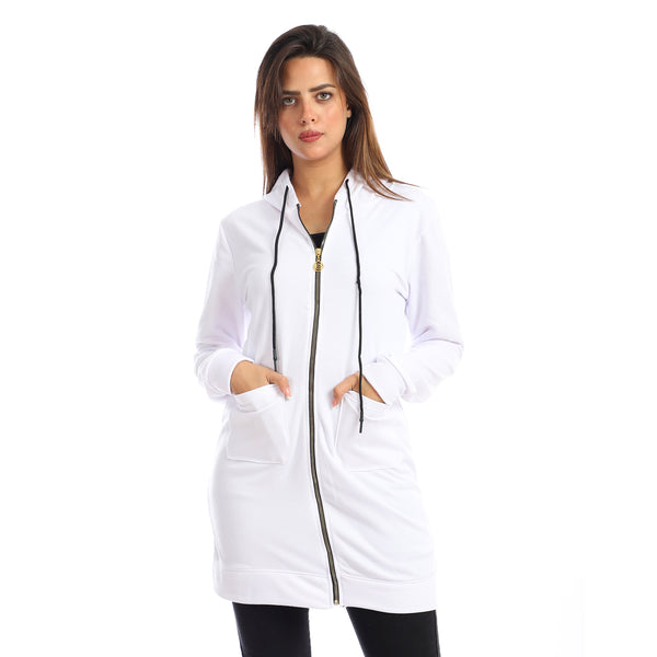 white_hooded_zipper_long_sweatshirt