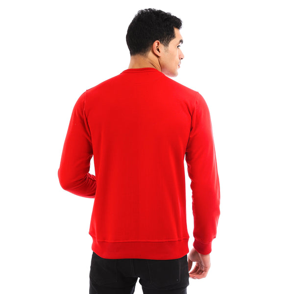 Comfy Solid Slip On Fleece Sweatshirt - Red