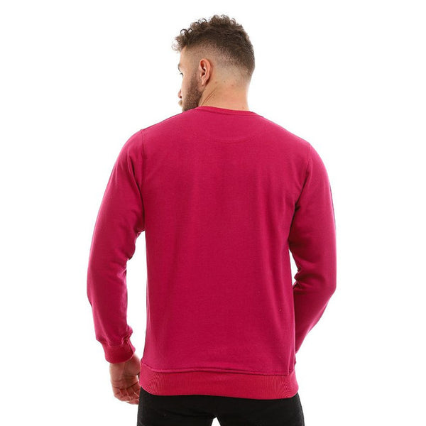 Fire Skull Printed Fleece Sweatshirt - Dark Fuchsia