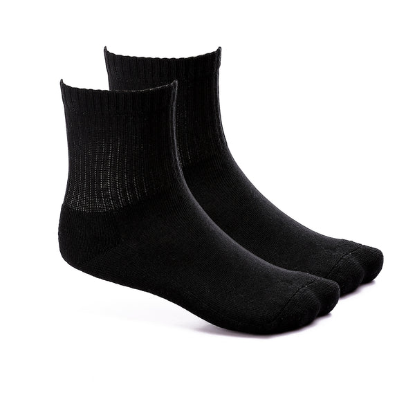 Set Of 2 Solid Low Cut Socks - Black