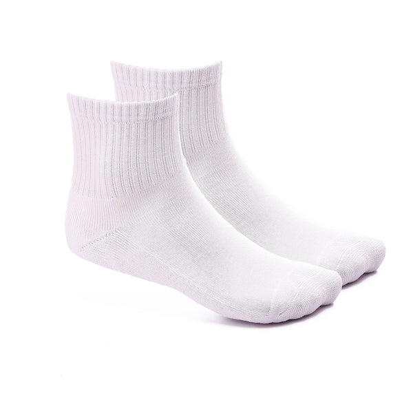 Set Of 2 Solid Low Cut Socks - White