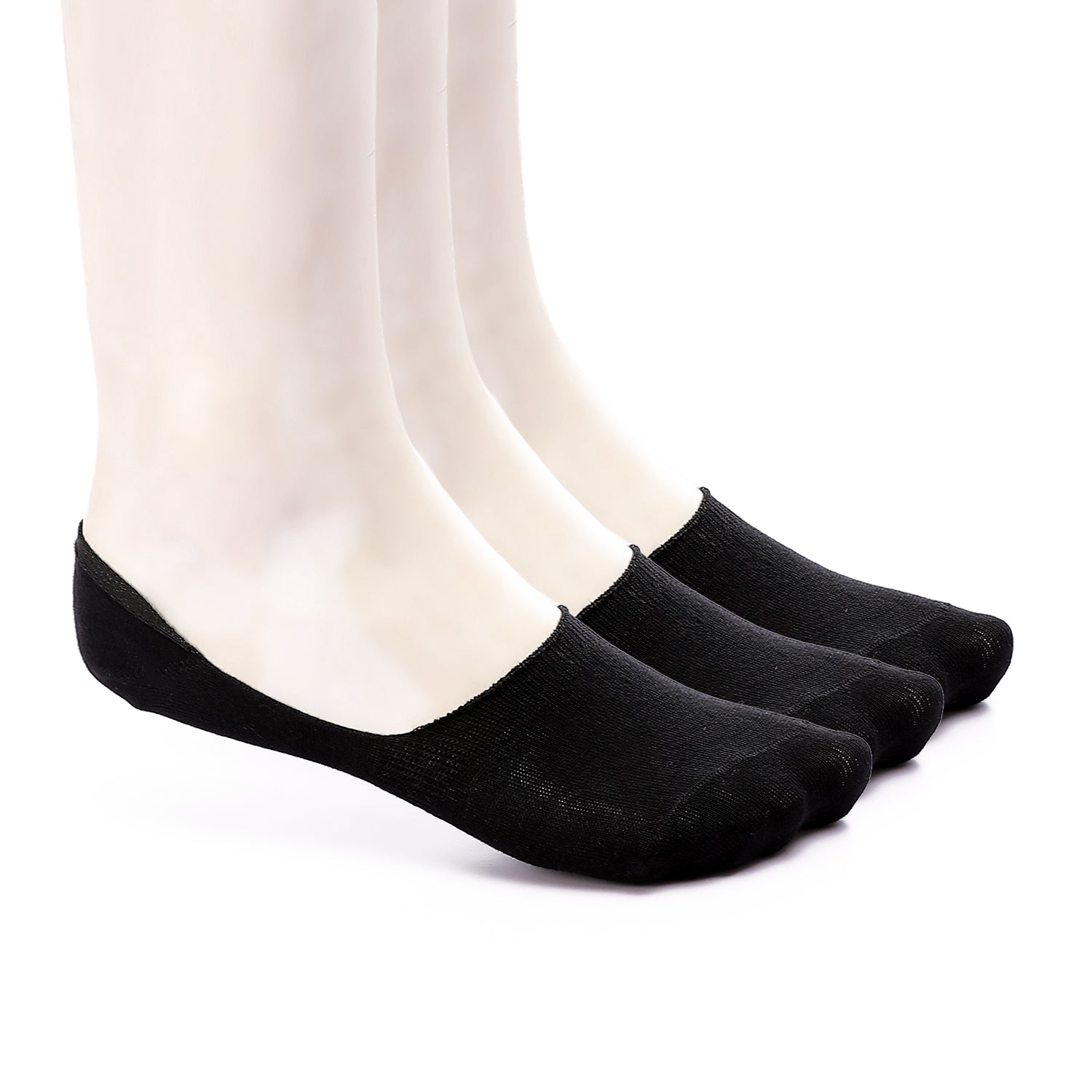 Set Of 3 Solid Invisible Socks - Black – Andora