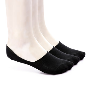 Set Of 3 Solid Invisible Socks - Black