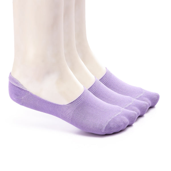 Set Of 3 Solid Invisible Socks - Mauve