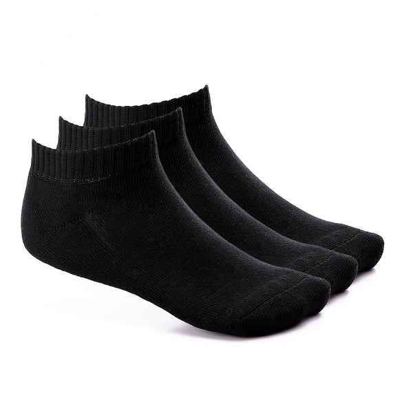 Set Of 3 Cotton Ankle Socks - Navy Blue