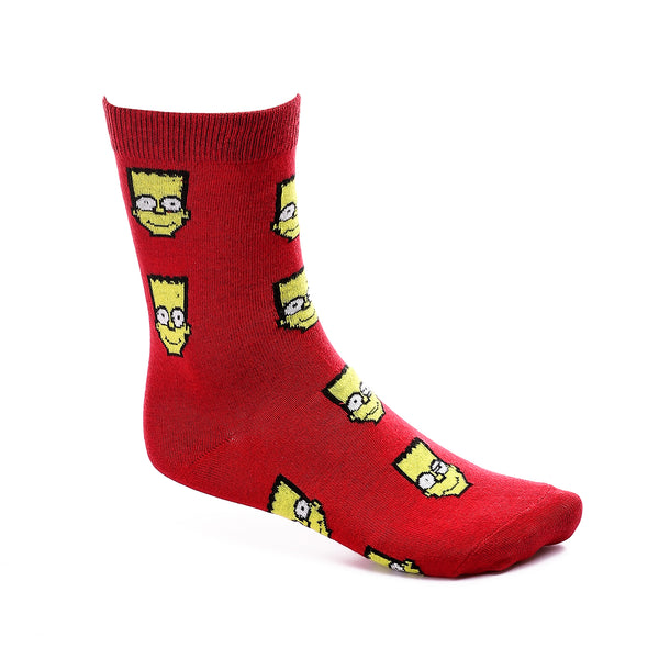 Mid-Calf Cotton Socks - Red