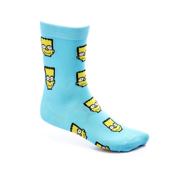 Mid-Calf Cotton Socks - turquoise
