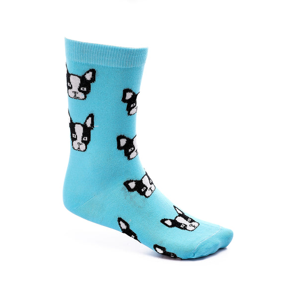 Animal Mid-Calf Cotton Socks - turquoise