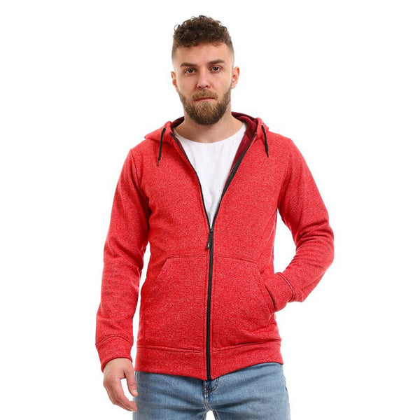 Inner Velour Hooded Sweatshirt - Heather Red