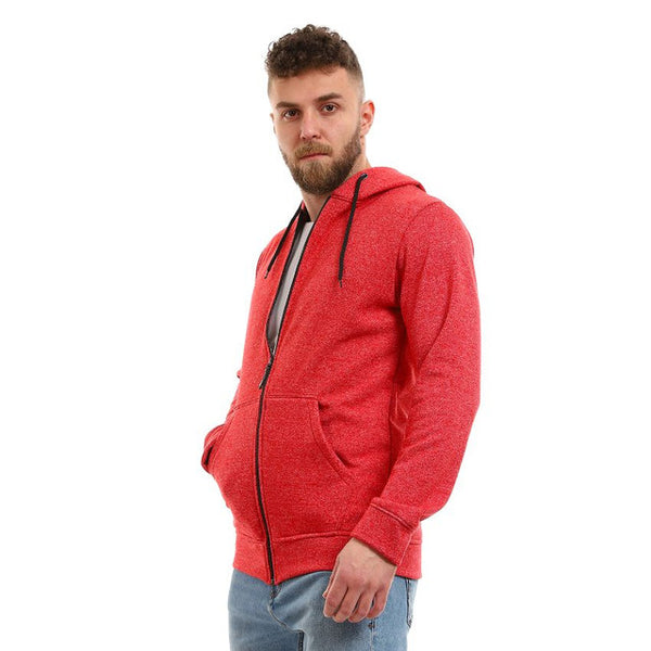 Inner Velour Hooded Sweatshirt - Heather Red