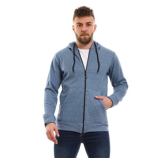 Inner Velour Hooded Sweatshirt - Heather Blue