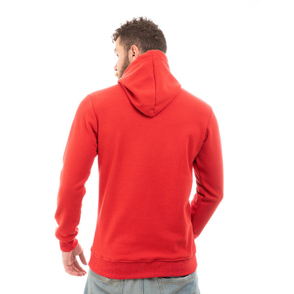 Front Stitched Cotton Hoodie - Red