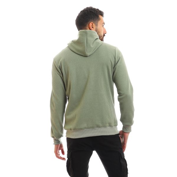 Embroidered "Do What You Want" Inner Fleece Hoodie - Light Green