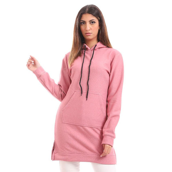 Comfy Velour Padded Hoodie Dress - Cashmere