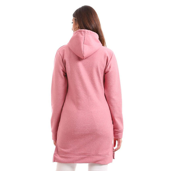 Comfy Velour Padded Hoodie Dress - Cashmere