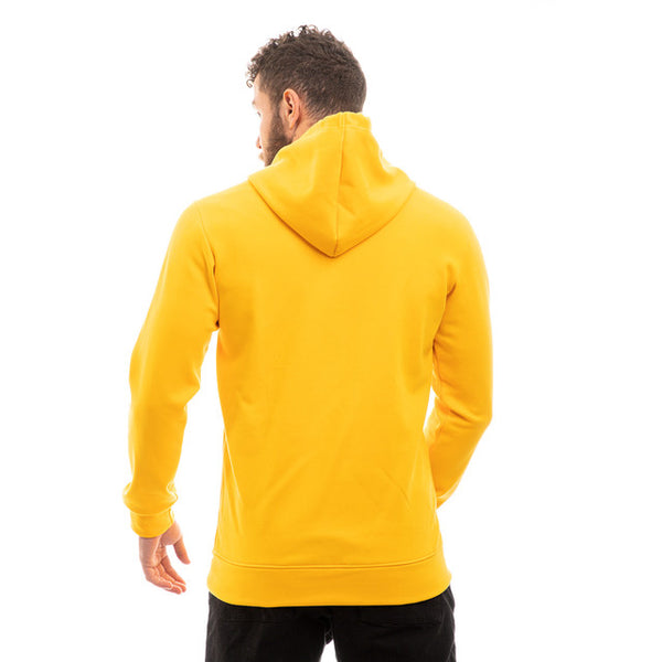 Cotton Plain Inner Fleece Zip Through Hoodie - Yellow