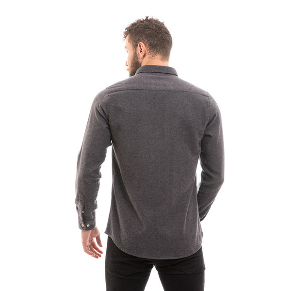 Plain Winter Classic Neck Shirt - Dark Grey