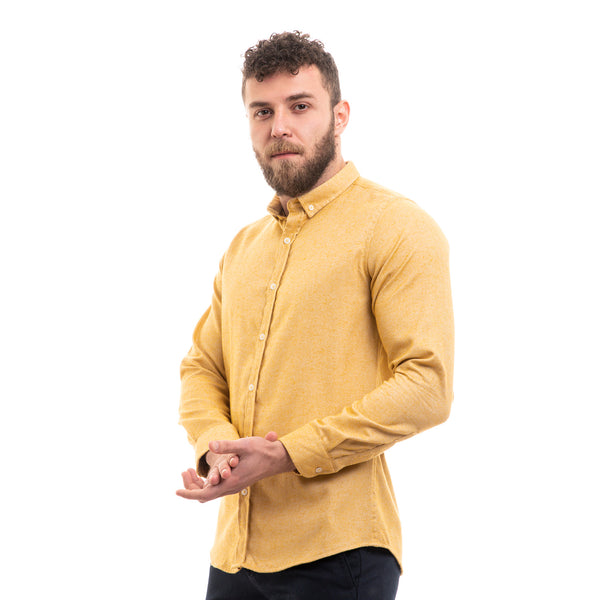 Plain Winter Classic Neck Shirt - Pale Yellow