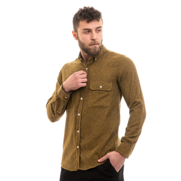 Full Buttoned Winter Shirt With Chest Pockets - Heather Cumin