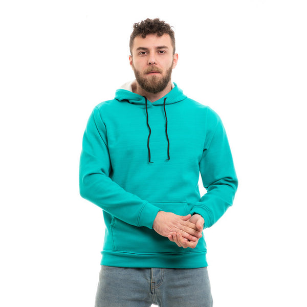 Basic Full Sleeves Cotton Hoodie - Green